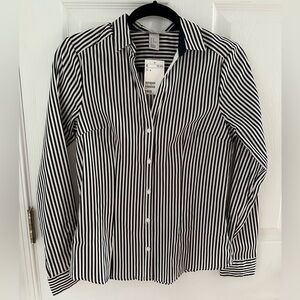 HM striped button up long sleeve shirt size 8 NWT